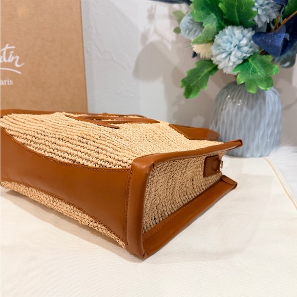 Bundle Of 2✨Christian Louboutin By My Side Raffia Tote Bag & Matching Bag Charm - Picture 14 of 16